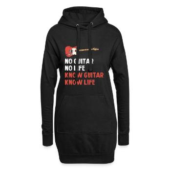 Gitarre Ist Leben Spruch Grafik - Hoodie-Kleid - Schwarz - Vorne