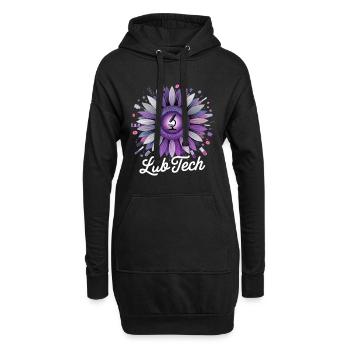 LabTech Sonnenblume Mikroskop - Hoodie-Kleid - Schwarz - Vorne