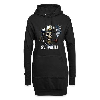 St Pauli Hamburg Paulianer Totenkopf Hafen Kapitän - Hoodie-Kleid - Schwarz - Vorne