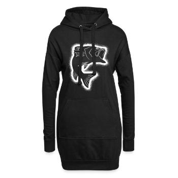 Pêche, pêcheurs, pêcheurs, garçons, pêcheurs - Sweat-shirt à capuche long Femme - noir - Devant