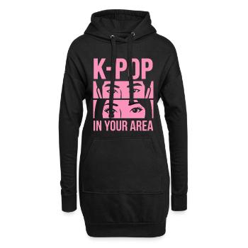 Le look rose de la K-Pop dans la région - Sweat-shirt à capuche long Femme - noir - Devant
