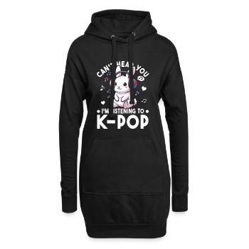 K-Pop Bunny – Déclaration de fan de Sweet Music - Sweat-shirt à capuche long Femme - noir - Devant