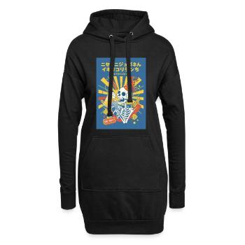 Silvester 2026 Skeleton Party Feier - Hoodie-Kleid - Schwarz - Vorne