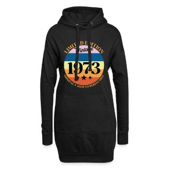 1973 Anniversaire Vintage Cadeau d'Anniversaire 73 - Sweat-shirt à capuche long Femme - noir - Devant