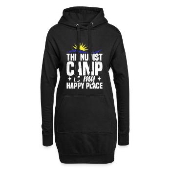 Naturisme, nudisme, symbole, Freedom Lover, Nudist Camp - Sweat-shirt à capuche long Femme - noir - Devant