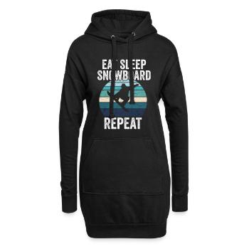 Eat Sleep Snowboard Repeat - Hoodie-Kleid - Schwarz - Vorne