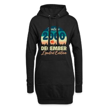 Anniversaire Décembre 2000 Cadeau D'anniversaire  - Sweat-shirt à capuche long Femme - noir - Devant