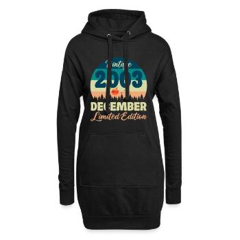 Geburtstagsgeschenk Dezember 2003 - Hoodie-Kleid - Schwarz - Vorne