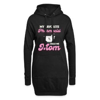 Lieblingspharmazeutin Mama - Hoodie-Kleid - Schwarz - Vorne