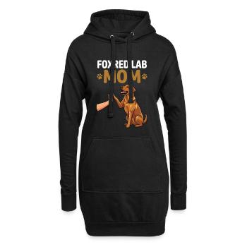 Fox Red Lab Mom – High Five Hundemama Design - Hoodie-Kleid - Schwarz - Vorne