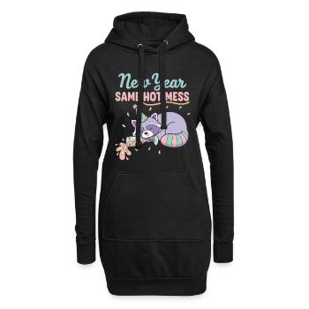 Neujahr Same Hot Mess Fun Party Vibes - Hoodie-Kleid - Schwarz - Vorne