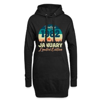 Anniversaire Janvier 1982 Cadeau Vintage Limited - Sweat-shirt à capuche long Femme - noir - Devant