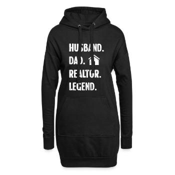 Ehemann Vater Makler Legende - Hoodie-Kleid - Schwarz - Vorne