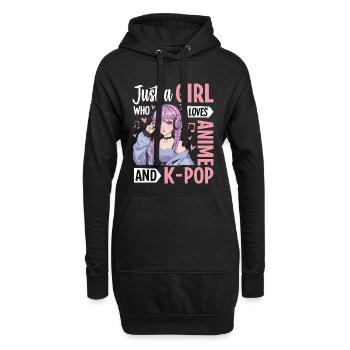 Just A Girl Who Loves Anime And K-Pop - Hoodie-Kleid - Schwarz - Vorne