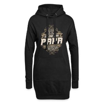 Papa policier - Sweat-shirt à capuche long Femme - noir - Devant