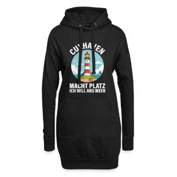 Cuxhaven MACHT PLATZ ICH WILL ANS MEER Lustig - Hoodie-Kleid - Schwarz - Vorne