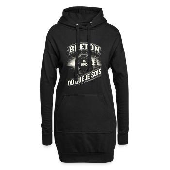 Breton, wo immer ich bin, Brittany Triskel - Hoodie-Kleid - Schwarz - Vorne