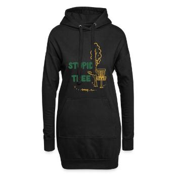 Blöder Baum lustiger Discgolfer Frisbee Golf - Hoodie-Kleid - Schwarz - Vorne