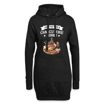 Charcuterie Board Fleisch Käse Liebhaber Essen - Hoodie-Kleid - Schwarz - Vorne