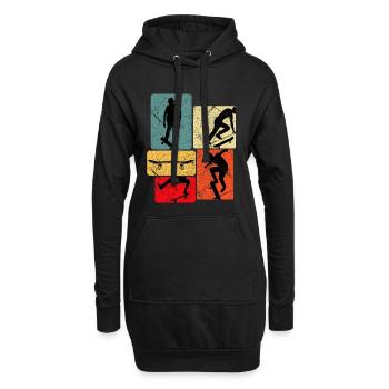 Skateboard Skate Skateur Fan de skate - Sweat-shirt à capuche long Femme - noir - Devant