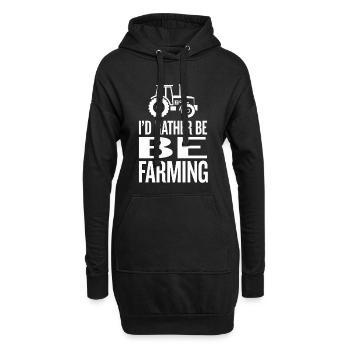 Traktor Fan Spruch I'D RATHER BE FARMING - Hoodie-Kleid - Schwarz - Vorne