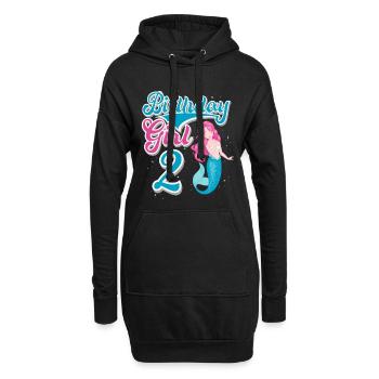 Sirène d’anniversaire de 2e anniversaire - Sweat-shirt à capuche long Femme - noir - Devant