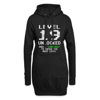 Gamer Level 19 Unlocked - Gaming - Hoodie-Kleid - Schwarz - Vorne