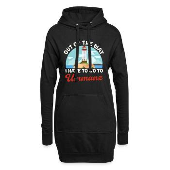 Ostsee AUS DEM WEG ICH MUSS NACH UMMANZ Lustig - Hoodie-Kleid - Schwarz - Vorne