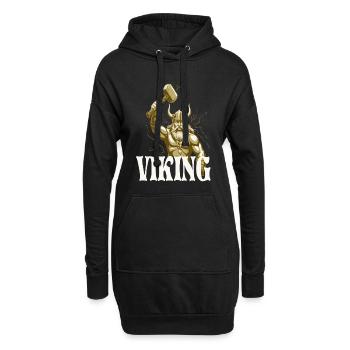 Légende viking viking marin Odin Raven Fighter - Sweat-shirt à capuche long Femme - noir - Devant