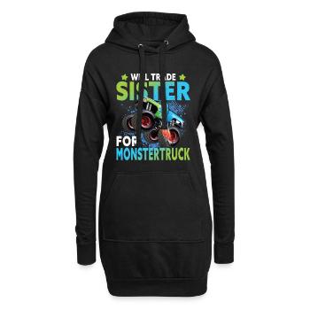 Monstertruck Geschwister Lustiger Spruch - Hoodie-Kleid - Schwarz - Vorne