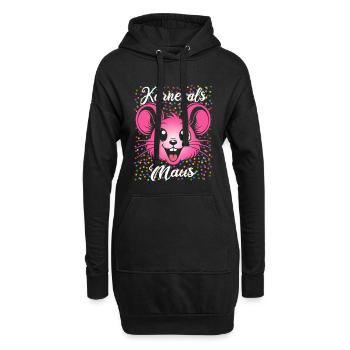 Karnevals Maus | Partner Kostüm Damen - Hoodie-Kleid - Schwarz - Vorne