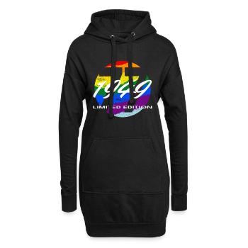 77e anniversaire 1949 cadeau pour hommes et femmes - Sweat-shirt à capuche long Femme - noir - Devant
