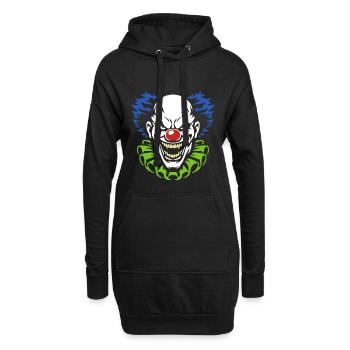 Dämonischer Clown mit grimmigem Grinsen Kostüm - Hoodie-Kleid - Schwarz - Vorne