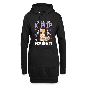 Propulsé par des ramen K-Pop - Sweat-shirt à capuche long Femme - noir - Devant