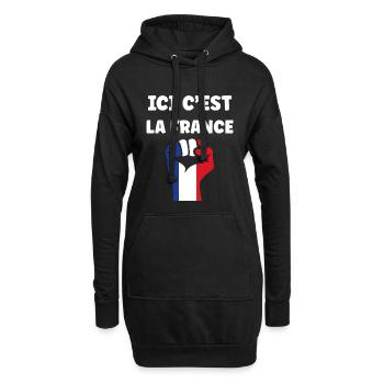 Das ist Frankreich – Trikolore Faust - Hoodie-Kleid - Schwarz - Vorne