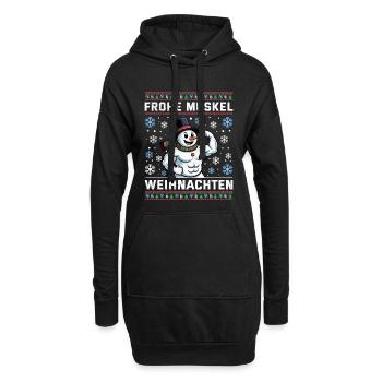 Salle de sport JOYEUX MUSCLE CHRISTMAS Drôle - Sweat-shirt à capuche long Femme - noir - Devant