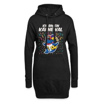 Ich bin ein Karneval - Hoodie-Kleid - Schwarz - Vorne