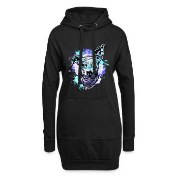 Croix du taureau beagle - Sweat-shirt à capuche long Femme - noir - Devant
