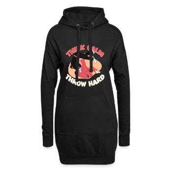 Judo Kampfsport Think Calm Throw Hard - Hoodie-Kleid - Schwarz - Vorne