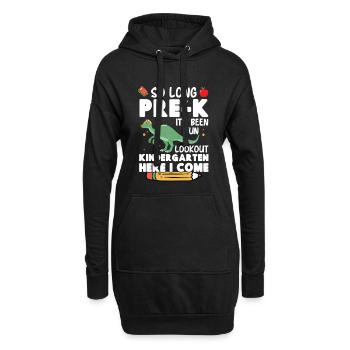 Dinosaurier-Kindergartenkostüm mit - Hoodie-Kleid - Schwarz - Vorne
