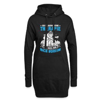 vacances en mer du Nord BESOIN DE PAS DE THÉRAPIE DOIT ÊTRE APRÈS - Sweat-shirt à capuche long Femme - noir - Devant