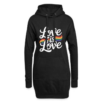 Love is Love Rainbow LGBTQ Pride - Hoodie-Kleid - Schwarz - Vorne
