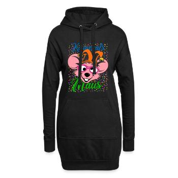Karnevals Maus | Big Face Kostüm Verkleidung - Hoodie-Kleid - Schwarz - Vorne