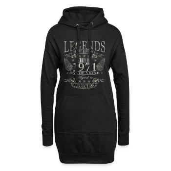 Né en février 1971, millésime 1971 Anniversaire - Sweat-shirt à capuche long Femme - noir - Devant