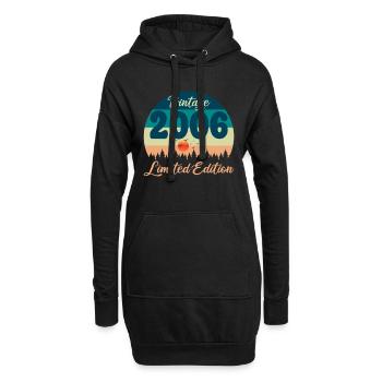 20e Anniversaire 20 ans 2006 Cadeau Vintage Rétro - Sweat-shirt à capuche long Femme - noir - Devant
