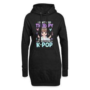 Je n’ai pas besoin de thérapie, j’ai juste besoin d’écouter la pop - Sweat-shirt à capuche long Femme - noir - Devant