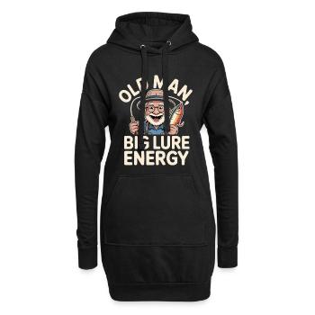 Old Man Big Lure Energy Lustiger Angler Opa - Hoodie-Kleid - Schwarz - Vorne