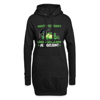 Master geschafft - Länger geschlafen als gelernt - Hoodie-Kleid - Schwarz - Vorne