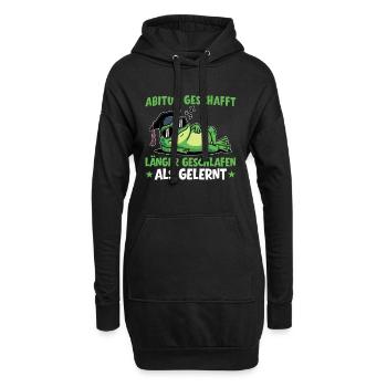 L’Abitur a réussi – A dormi plus longtemps qu’appris - Sweat-shirt à capuche long Femme - noir - Devant