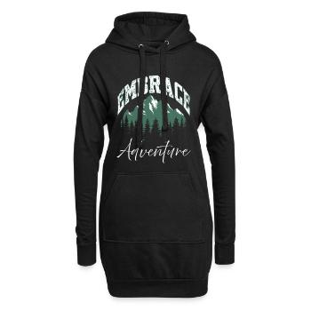 Umarme das Adventure Mountain Logo - Hoodie-Kleid - Schwarz - Vorne